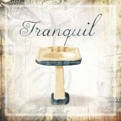 Tranquil Sink White Modern Wood Framed Art Print with Double Matting by Grey, Jace