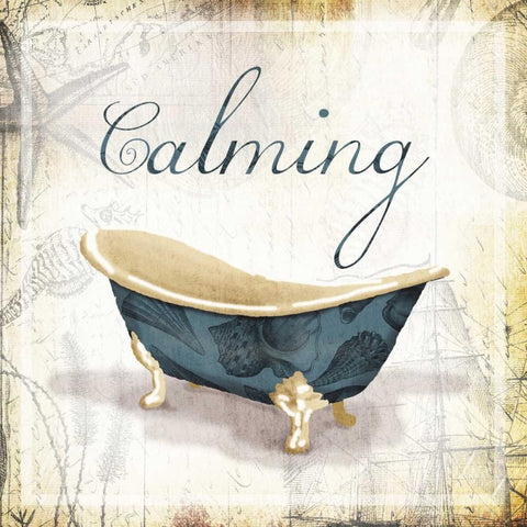 Calming Tub Black Modern Wood Framed Art Print with Double Matting by Grey, Jace