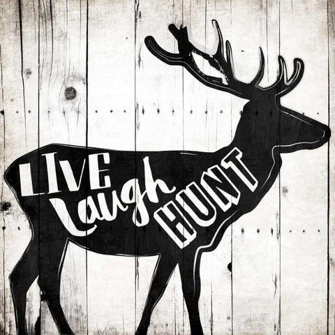 Live Laugh Hunt Black Ornate Wood Framed Art Print with Double Matting by Grey, Jace