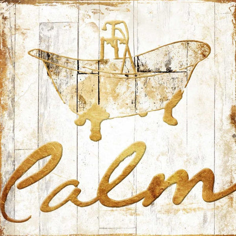 Gold Bath Black Ornate Wood Framed Art Print with Double Matting by Grey, Jace