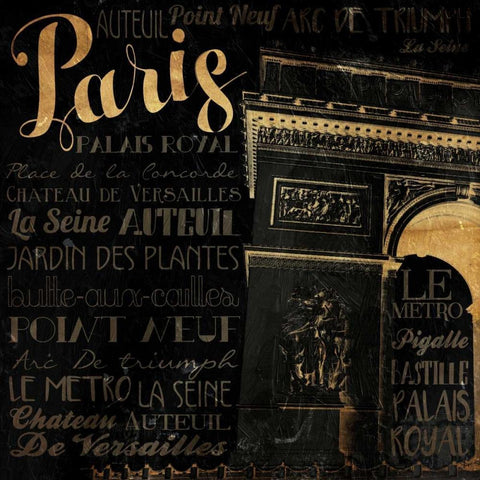 The Right Side of Paris Black Ornate Wood Framed Art Print with Double Matting by Grey, Jace