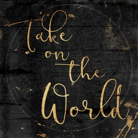 Take On The World Black Modern Wood Framed Art Print by Grey, Jace