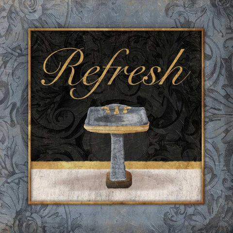Refreshing Sink Gold Ornate Wood Framed Art Print with Double Matting by Grey, Jace