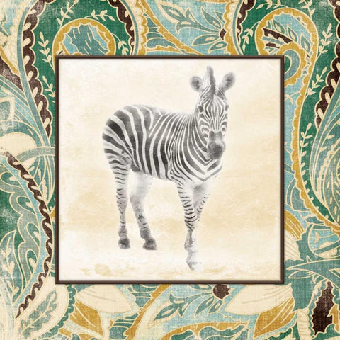 Floral Sea Zebra White Modern Wood Framed Art Print by Grey, Jace