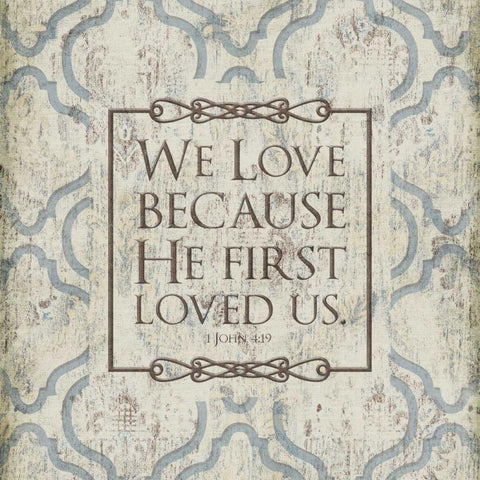 We Love Black Ornate Wood Framed Art Print with Double Matting by Grey, Jace