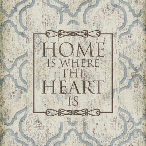 Home Heart Gold Ornate Wood Framed Art Print with Double Matting by Grey, Jace