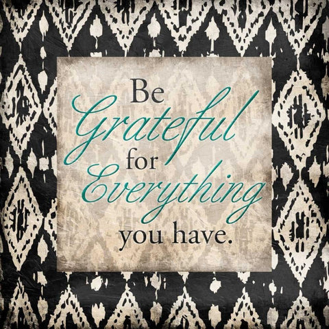 Grateful Black Ornate Wood Framed Art Print with Double Matting by Grey, Jace