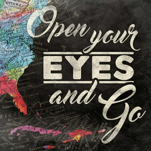 Open Your Eyes Black Modern Wood Framed Art Print with Double Matting by Grey, Jace