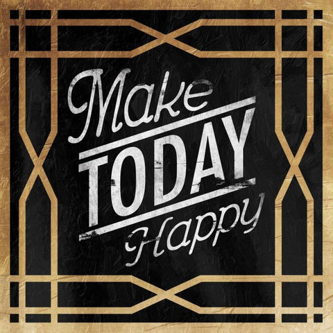 Make Today Happy White Modern Wood Framed Art Print by Grey, Jace