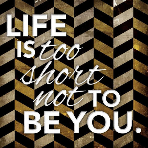 Life Is Too Short Black Modern Wood Framed Art Print with Double Matting by Grey, Jace