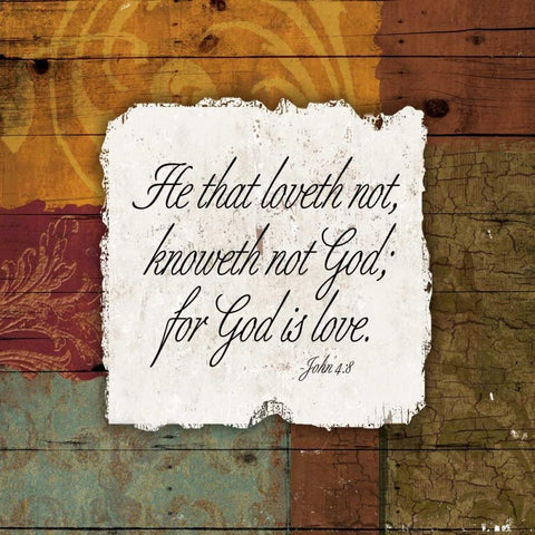 God Is Love Black Modern Wood Framed Art Print with Double Matting by Grey, Jace