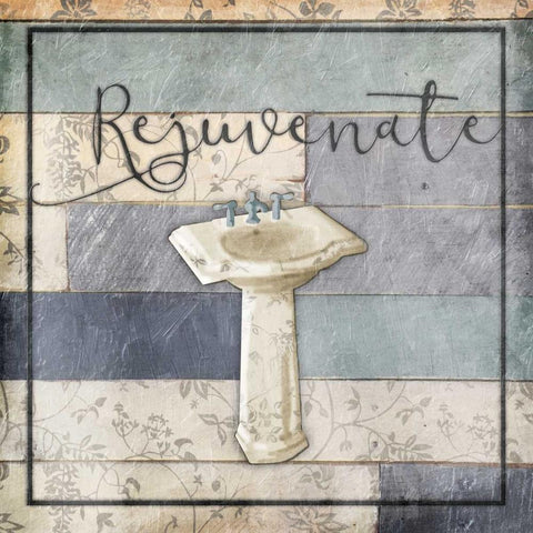 Rejuvenating Wooden Bath Gold Ornate Wood Framed Art Print with Double Matting by Grey, Jace