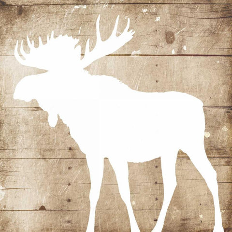 White On Wood Moose Mate Black Ornate Wood Framed Art Print with Double Matting by Grey, Jace