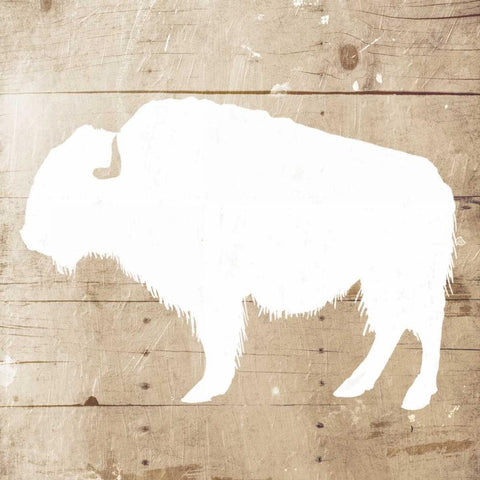 White On Wood Buffalo White Modern Wood Framed Art Print by Grey, Jace