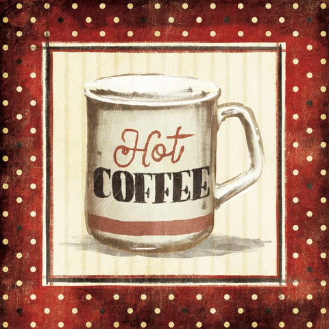 Hot Coffee White Modern Wood Framed Art Print by Grey, Jace