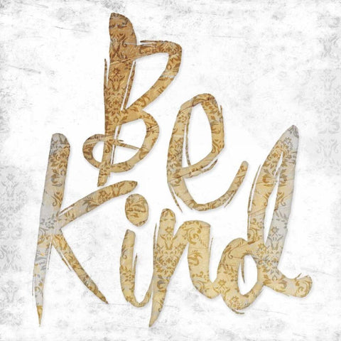 Be Kind White Modern Wood Framed Art Print with Double Matting by Grey, Jace