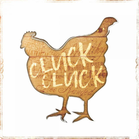 Cluck Cluck White Modern Wood Framed Art Print with Double Matting by Grey, Jace