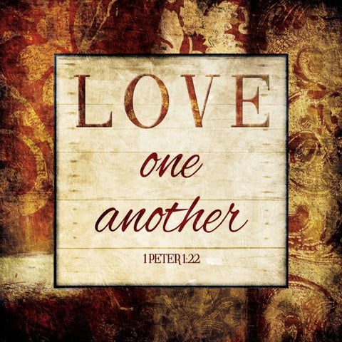 Love One Another Gold Ornate Wood Framed Art Print with Double Matting by Grey, Jace