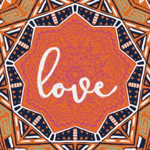 Bohemian Love Gold Ornate Wood Framed Art Print with Double Matting by Grey, Jace