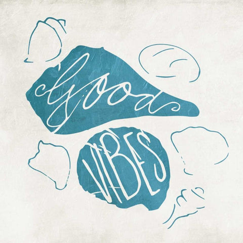 Good Vibes Clean White Modern Wood Framed Art Print by Grey, Jace