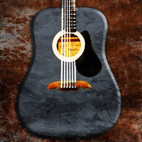 Rustic Acoustic Guitar White Modern Wood Framed Art Print by Grey, Jace