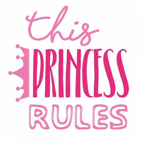 Princess Rules White Modern Wood Framed Art Print with Double Matting by Grey, Jace