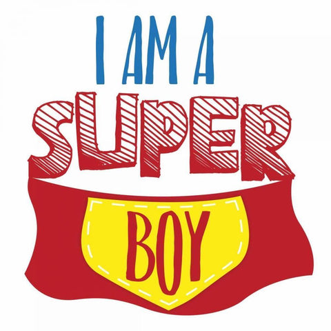 Super Boy White Modern Wood Framed Art Print with Double Matting by Grey, Jace