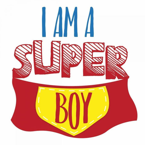 Super Boy White Modern Wood Framed Art Print by Grey, Jace