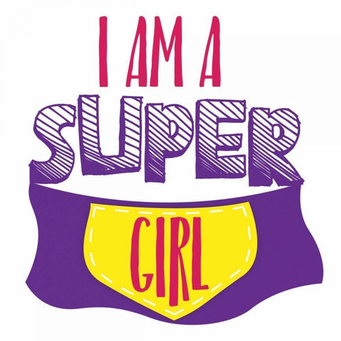 Super Girl Black Modern Wood Framed Art Print with Double Matting by Grey, Jace