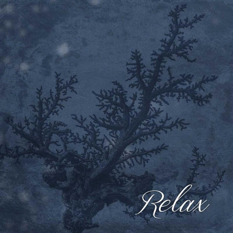 Blue Water Coral Relax Black Modern Wood Framed Art Print by Grey, Jace