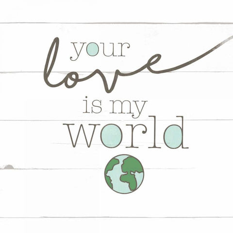 Love World White Modern Wood Framed Art Print by Grey, Jace