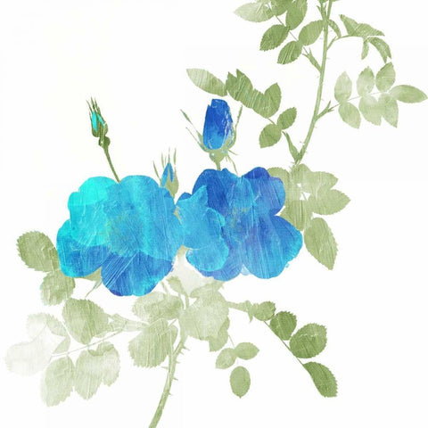 Watered Down Blue White Modern Wood Framed Art Print by Grey, Jace