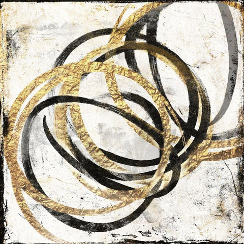 Gold Motion White Modern Wood Framed Art Print by Grey, Jace