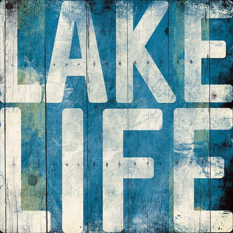 Lake Life Light Blue White Modern Wood Framed Art Print by Grey, Jace