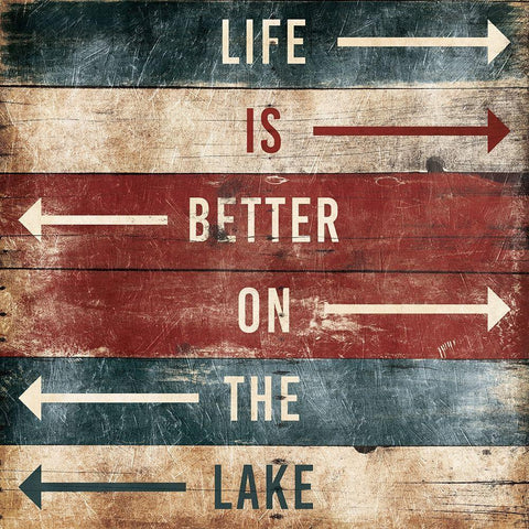 Better On Lake Black Modern Wood Framed Art Print with Double Matting by Grey, Jace