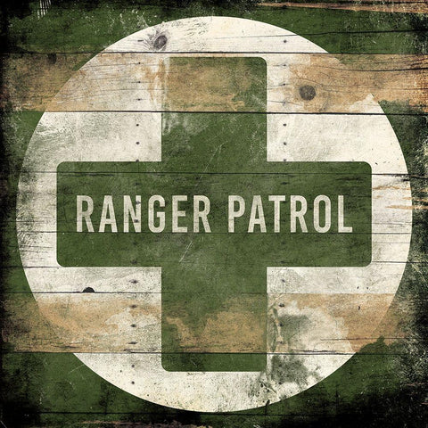 Ranger Patrol Green White Modern Wood Framed Art Print with Double Matting by Grey, Jace