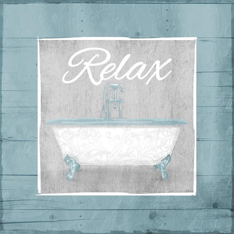 Relax Bath Wood Gold Ornate Wood Framed Art Print with Double Matting by Grey, Jace