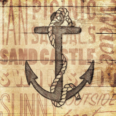 Wooden Anchor White Modern Wood Framed Art Print by Grey, Jace