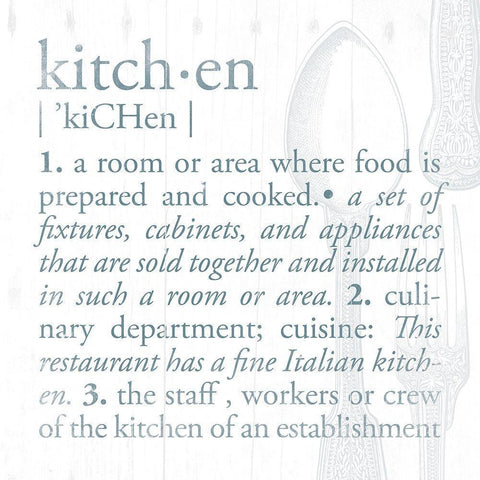 Defined Kitchen White Modern Wood Framed Art Print by Grey, Jace