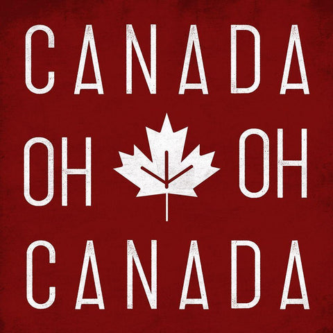 Oh Canada Oh Canada Black Modern Wood Framed Art Print with Double Matting by Grey, Jace