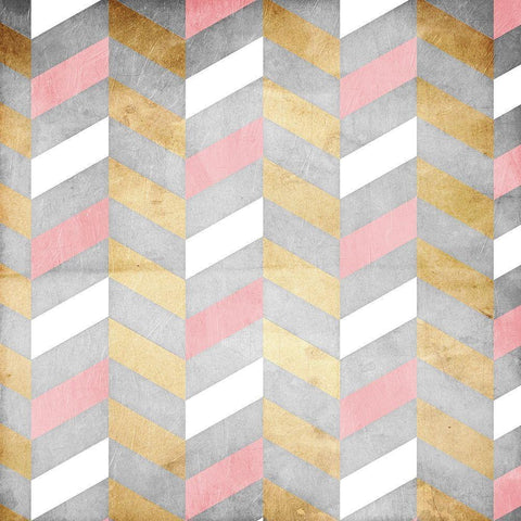 Gold Silver Pink Pattern Black Modern Wood Framed Art Print with Double Matting by Grey, Jace