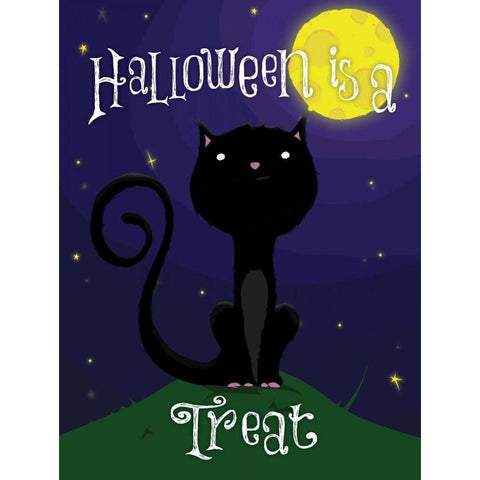 Halloween Treat Black Modern Wood Framed Art Print with Double Matting by Grey, Jace