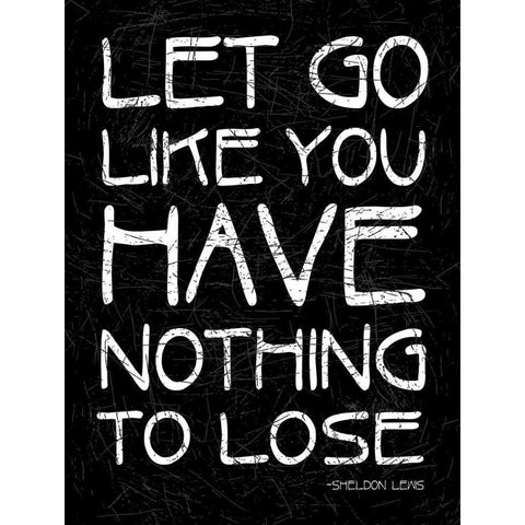 Let Go Black Modern Wood Framed Art Print with Double Matting by Grey, Jace