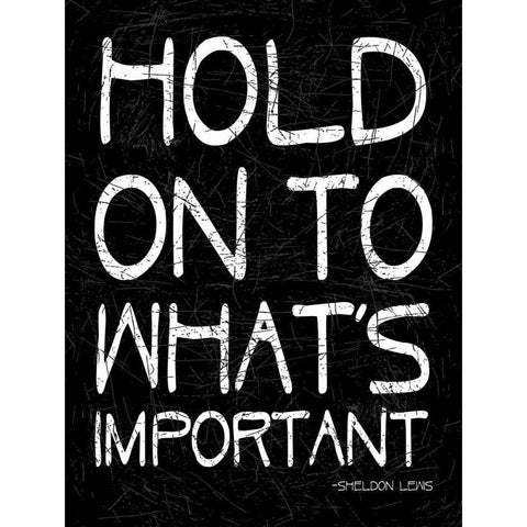 Hold On Black Modern Wood Framed Art Print with Double Matting by Grey, Jace