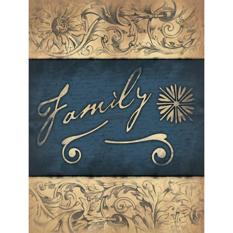 Family Gold Ornate Wood Framed Art Print with Double Matting by Grey, Jace