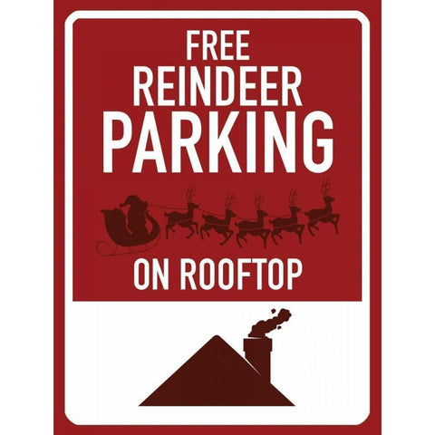 Free Reindeer Parking White Modern Wood Framed Art Print by Grey, Jace