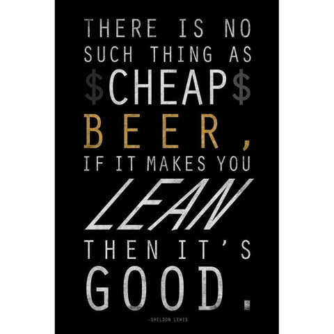 Beer White Modern Wood Framed Art Print by Grey, Jace