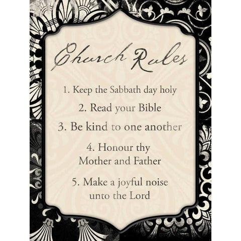 Church Rules mate Gold Ornate Wood Framed Art Print with Double Matting by Grey, Jace