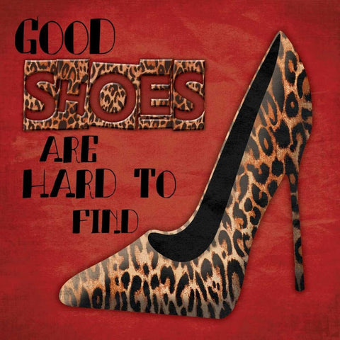 Shoes Black Modern Wood Framed Art Print with Double Matting by Grey, Jace