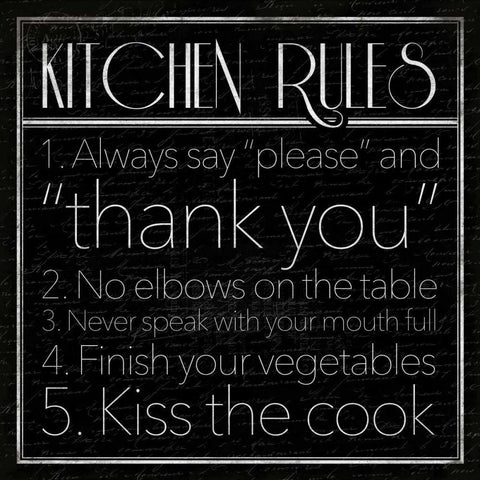 Kitchen Rules Black Ornate Wood Framed Art Print with Double Matting by Grey, Jace